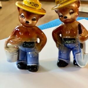 Smokey the Bear vintage  salt and pepper shakers.